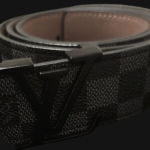 Luxury Black Checkered Men's Belt